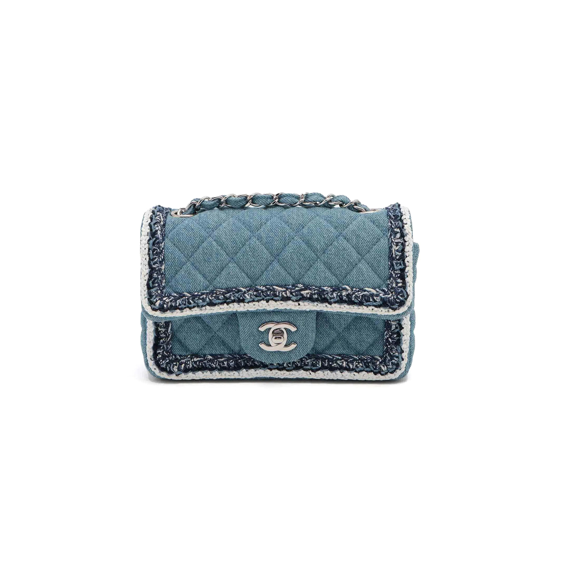 CHANEL DENIM QUILTED SHOULDER BAG 239360 (20*12.4*7.1cm)